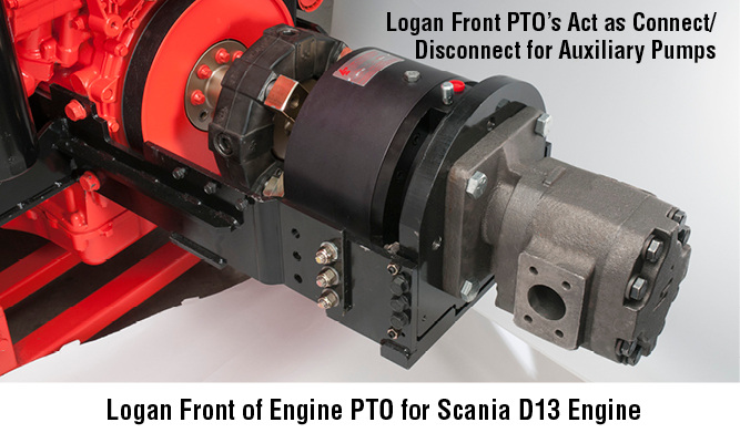 Logan Front of Engine PTO for Scania d13 Engine