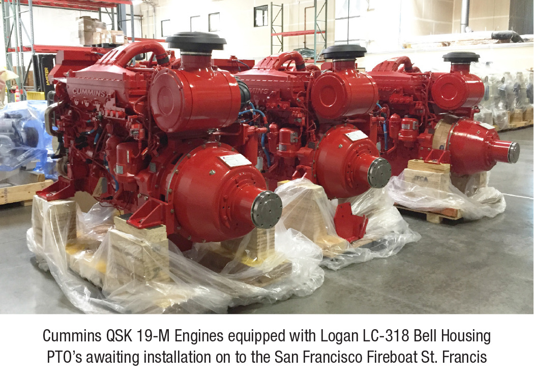 Cummins QSK19 Engines Equipped with Logan Bell Housing PTO