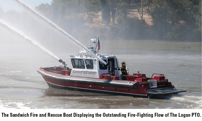 Fire and rescue boat with Logan PTO
