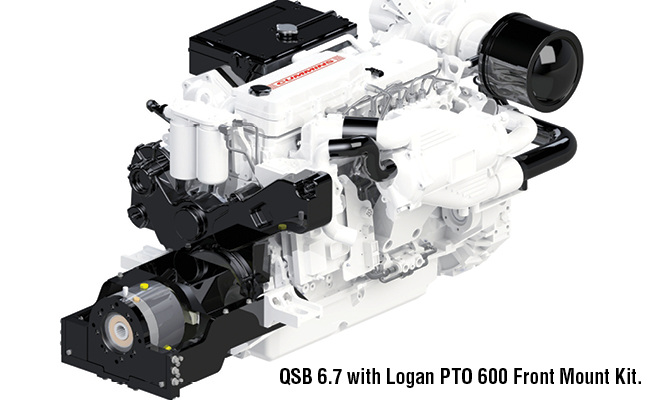QSB 6.7 with Logan PTO 600 front mount kit