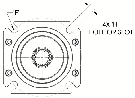 Mounting Fland 4-Bolt Diagram